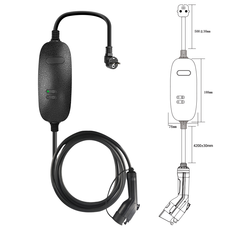 Chargeur EV portable SAE J1772 Mode2-Type1 Connecteurs de charge AC EV 32A 250V