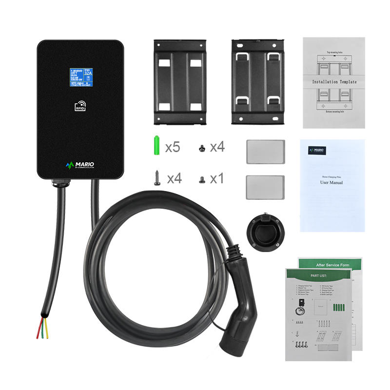 Nouveau design Wallbox Type2 chargeur ev 32A chargeur monophasé 7kw ev 