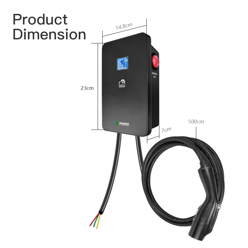 Chargeur de voiture monophasé AC ev de haute qualité GB Plug Small Wallbox 32A 7KW