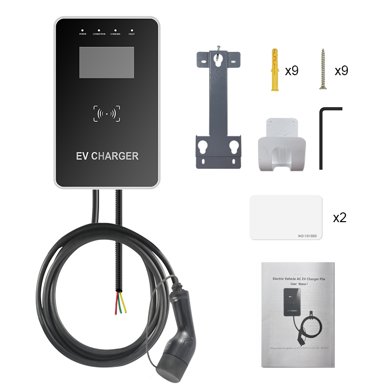 Chargeur EV 22KW mural avec logo OEM, station de charge EV avec prises simples de Type2.